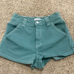PacSun Womens Teal High-Waisted Jean Shorts Cargo Size: 27